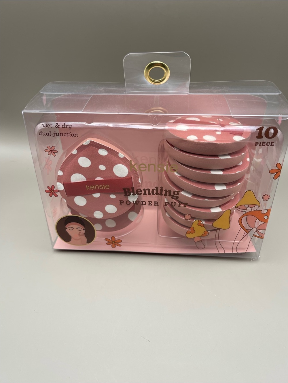 kensie Blending Powder Puff Set - Mushroom Polka Dot, NWT 🍄